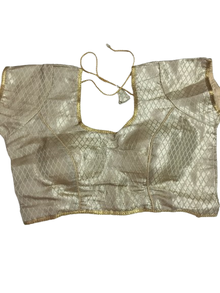 Raw Silk Gold Designer Blouse 108
